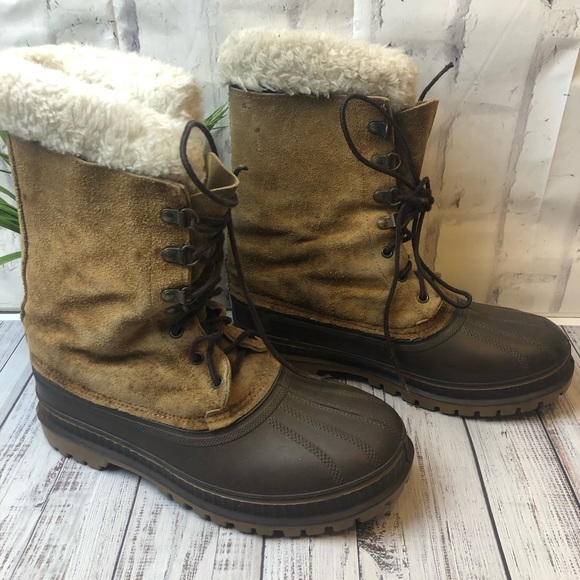 SOREL brown/tan waterproof snow rain duck boots. - Picture 4 of 8